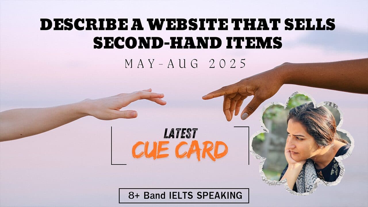 Describe a website that sells second-hand items Cue Card