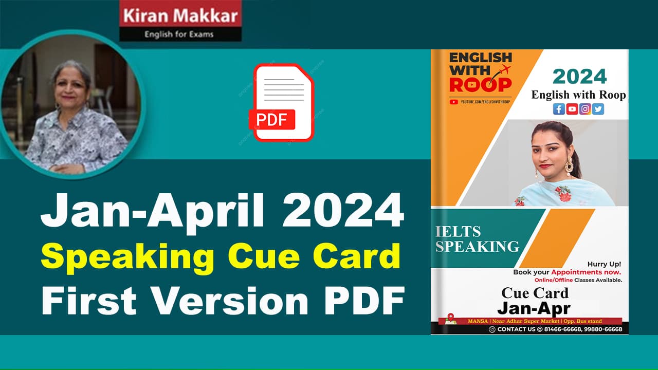 January to april cue card 2024 English with roop