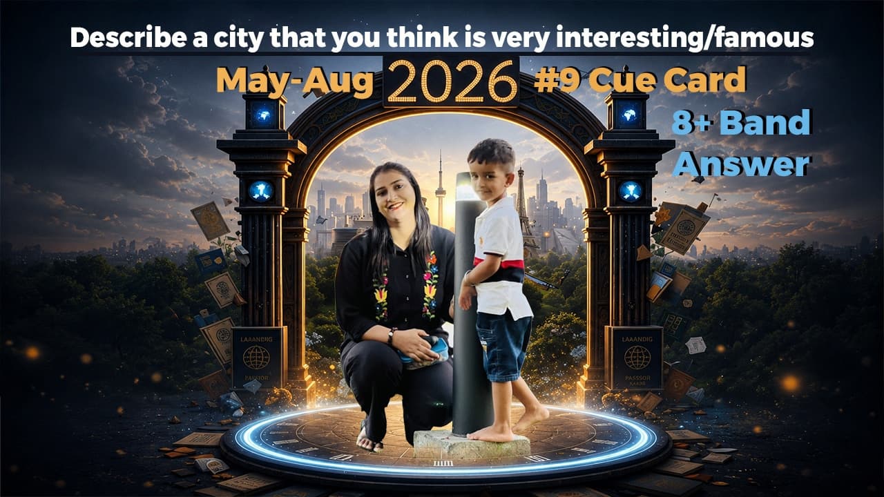 Describe a City That You Think Is Very Interesting/Famous | IELTS Speaking Cue Card May to August 2026 | Band 7+ Answer