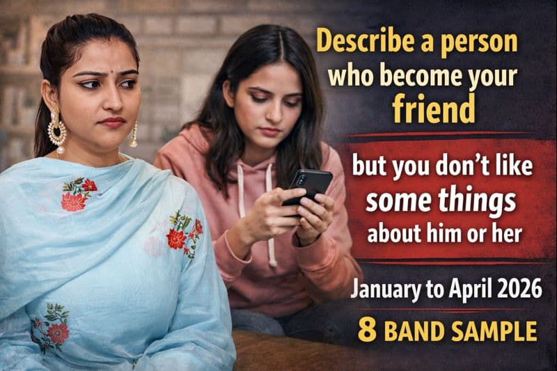 IELTS Speaking Cue Card Jan–April 2026: Describe a Friend You Don’t Like | 8 Band Sample